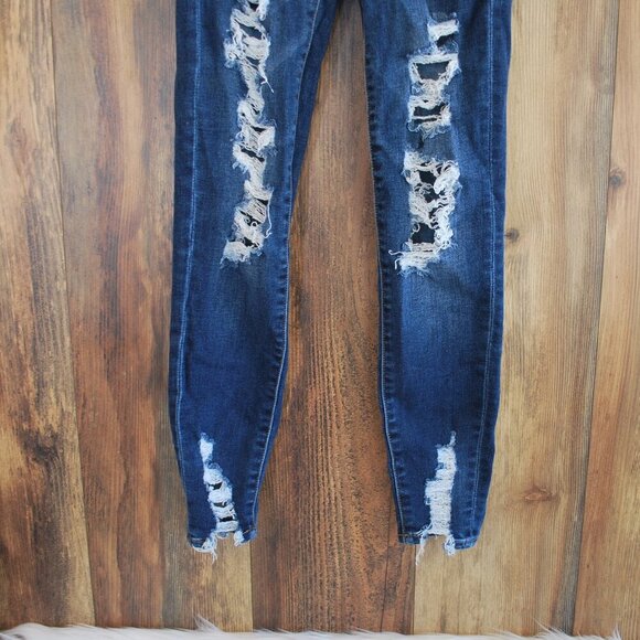 American Eagle Next Level Stretch Distressed Hi Rise Jegging Jeans Size 00 - Picture 2 of 9